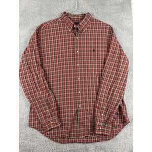 Polo Ralph Lauren Mens XL Red Christmas Plaid Long Sleeve Button Down Shirt